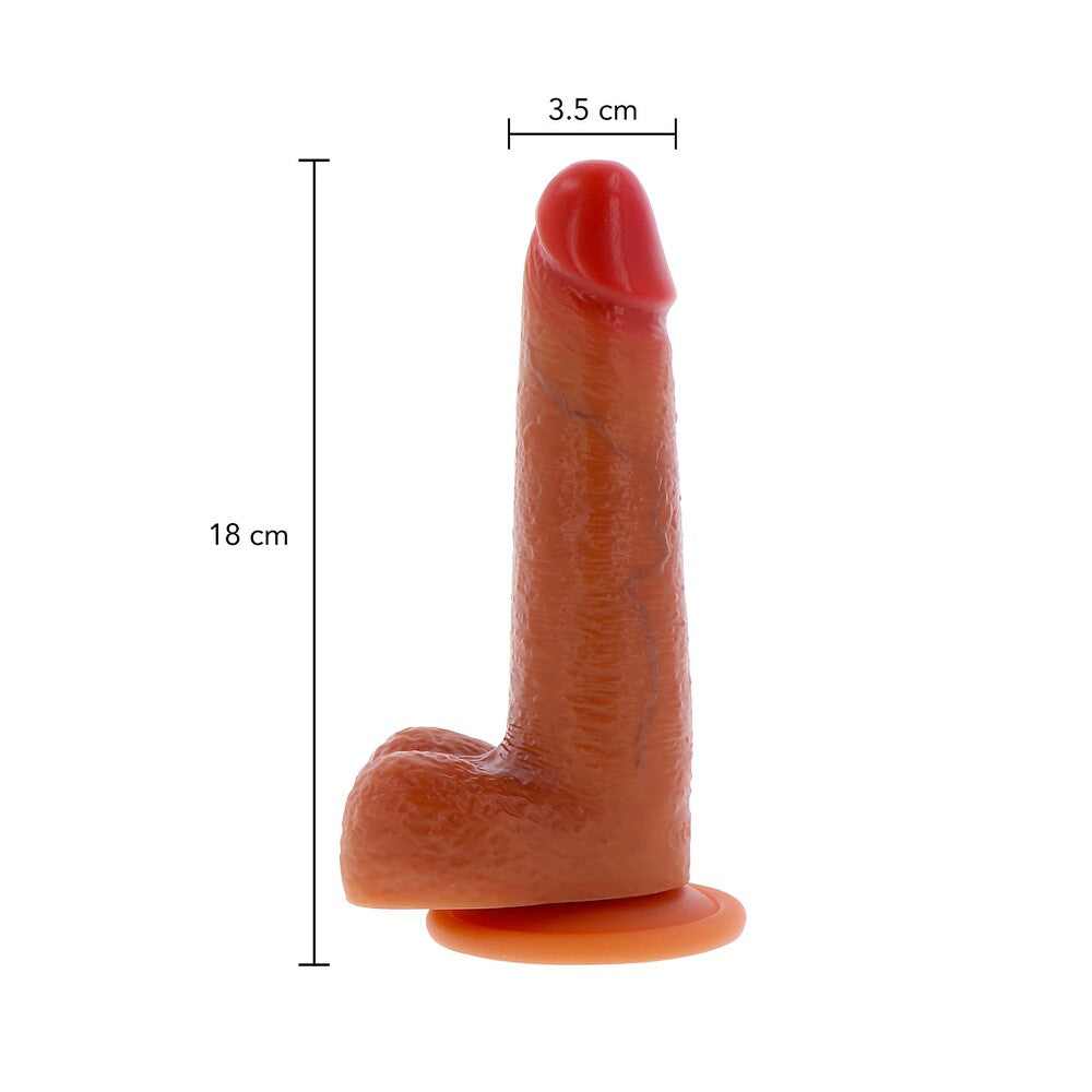 ToyJoy Get Real Silicone Sliding Foreskin Dong | Front View | "Sliding foreskin dong - front view"