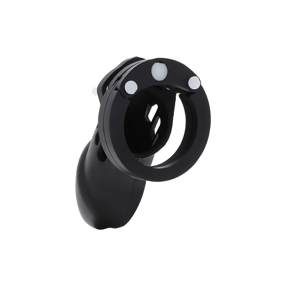 Hidden Desire Extreme Chastity Silicone Cock Cage Large | Side View | "Silicone chastity cage - side view"
