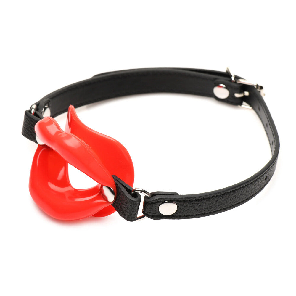 Juicy Lips Silicone Open Mouth Gag | Front View | Red Design