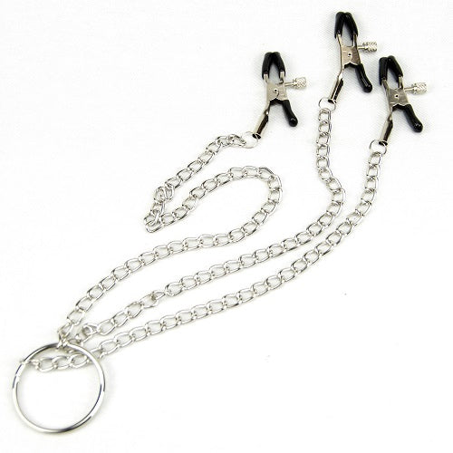 Bound to Please Nipple & Clit Clamp | Front View | Adjustable pressure clamps