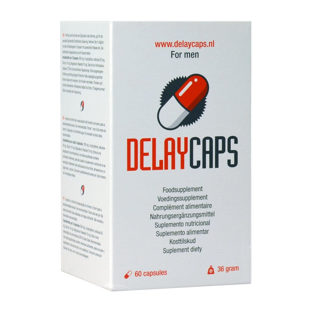 Delaycaps Performance Enhancement Pills|Front View|"male enhancement pills - front view"