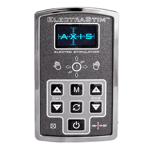 Electrastim-Axis-Electro-Sex-Stimulator|Front View|"electro sex stimulator device - front view"