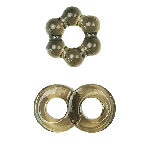 JoyRings-Stamina-Cock-Ring-Set-2-Pack|Front|"silicone stamina ring two pack - front view"