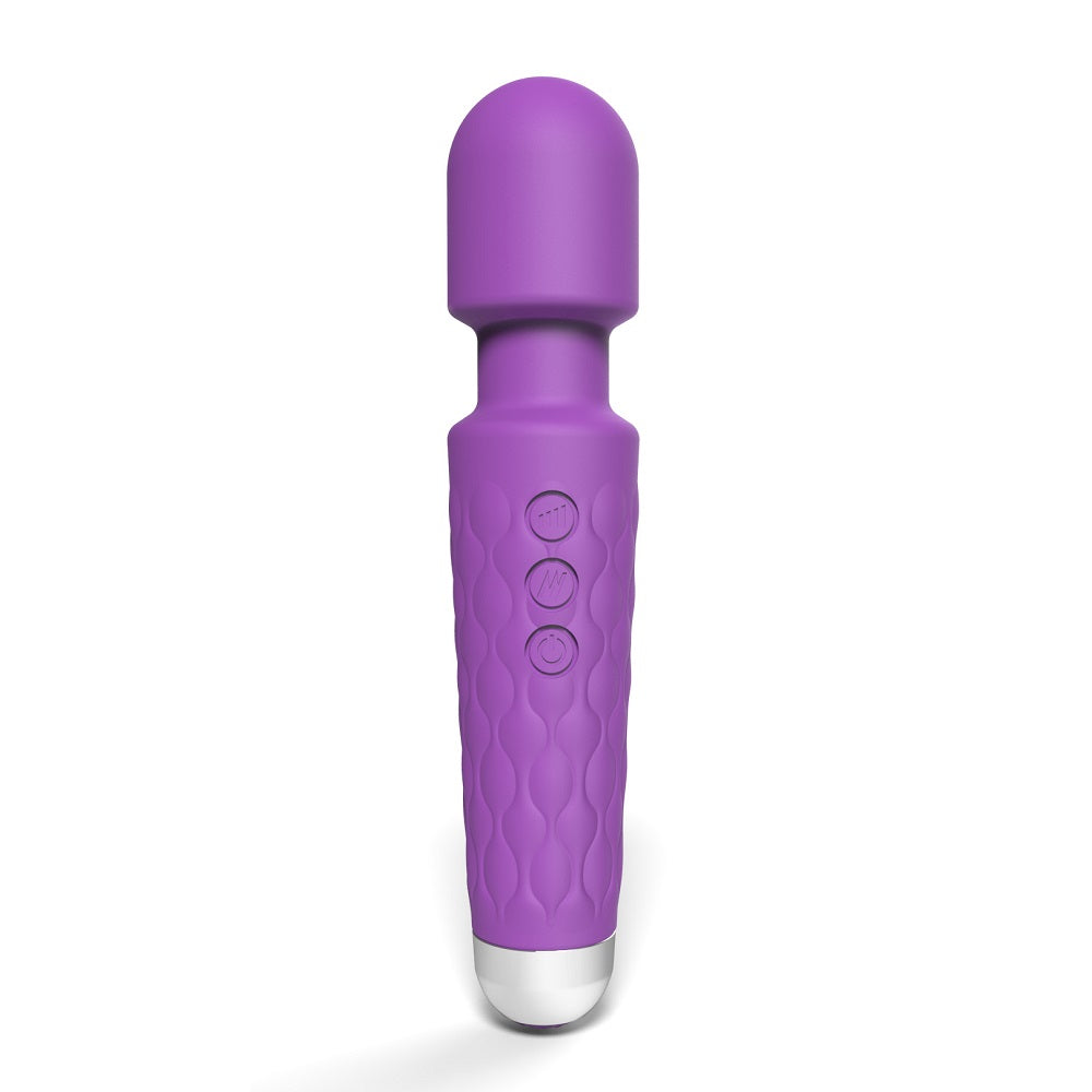 Loving Joy 20 Function Wand Vibrator Purple | Front View | "purple wand vibrator - front view"