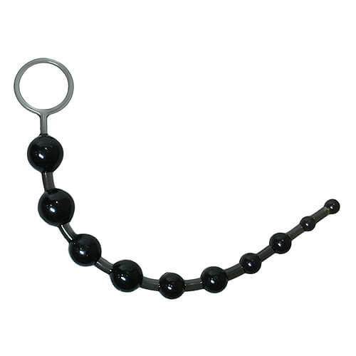 Loving Joy Anal Love Beads Black | Front View | Black graduated beads