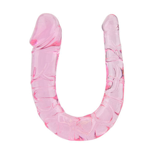 Loving Joy Double Mini Dildo Pink | Front View | "pink double dildo - front view"