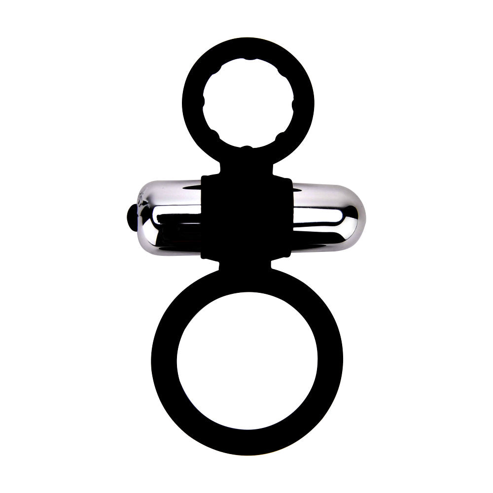 Loving Joy Silicone Vibrating Cock and Ball Ring|Front View|"Silicone vibrating cock and ball ring - front view"