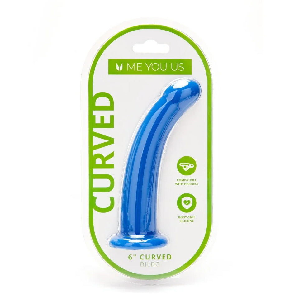 Me You Us 6 Inch Curved Silicone Dildo | Detail View | "Curved silicone dildo - detail view"