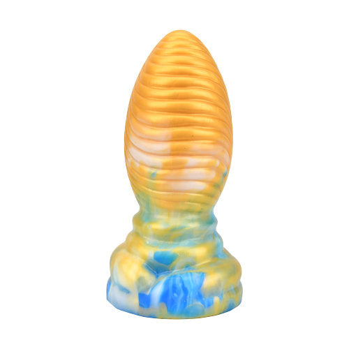 F**kLore Dragon Egg Textured Butt Plug | Angle View 1 | "side angle showing texture - angle view"
