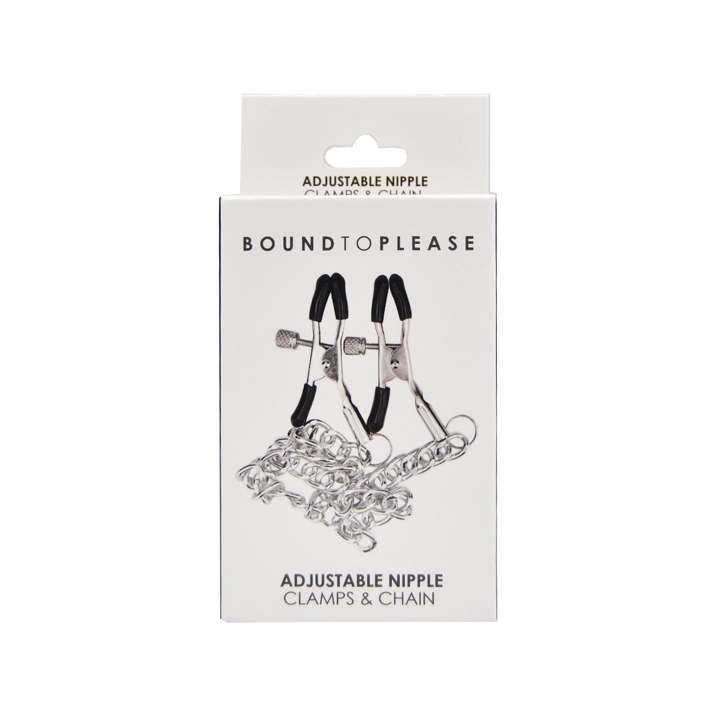 Bound to Please Adjustable Nipple Clamps & Chain|Side View|"adjustable nipple clamps - side view"