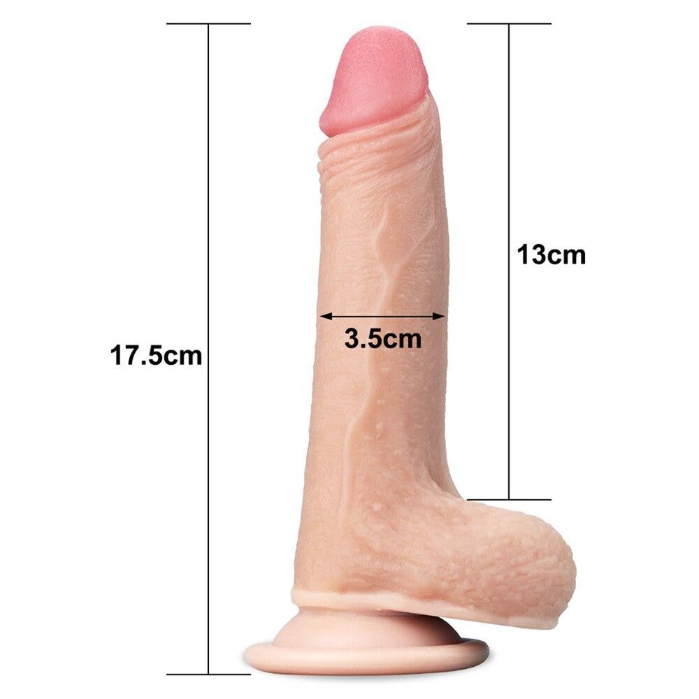 Lovetoy Sliding Skin Dildo 7 Inch|Texture View|"Realistic pleasure device - texture close-up"