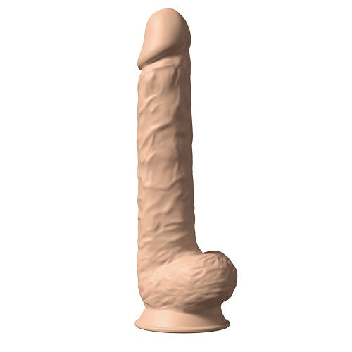 SilexD 15 inch Realistic Silicone Dual Density Dildo with Suction Cup with Balls | Main View | "15 inch realistic dildo with suction cup - main view"