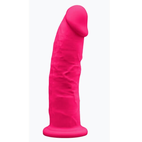 SilexD-9-inch-Realistic-Silicone-Dual-Density-Dildo-with-Suction-Cup-Pink|Front|"9 inch dual density dildo in pink - front view"