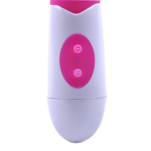 30 Function Silicone GSpot Vibrator Pink|Detail View|"Pink G-spot vibe - detail view"