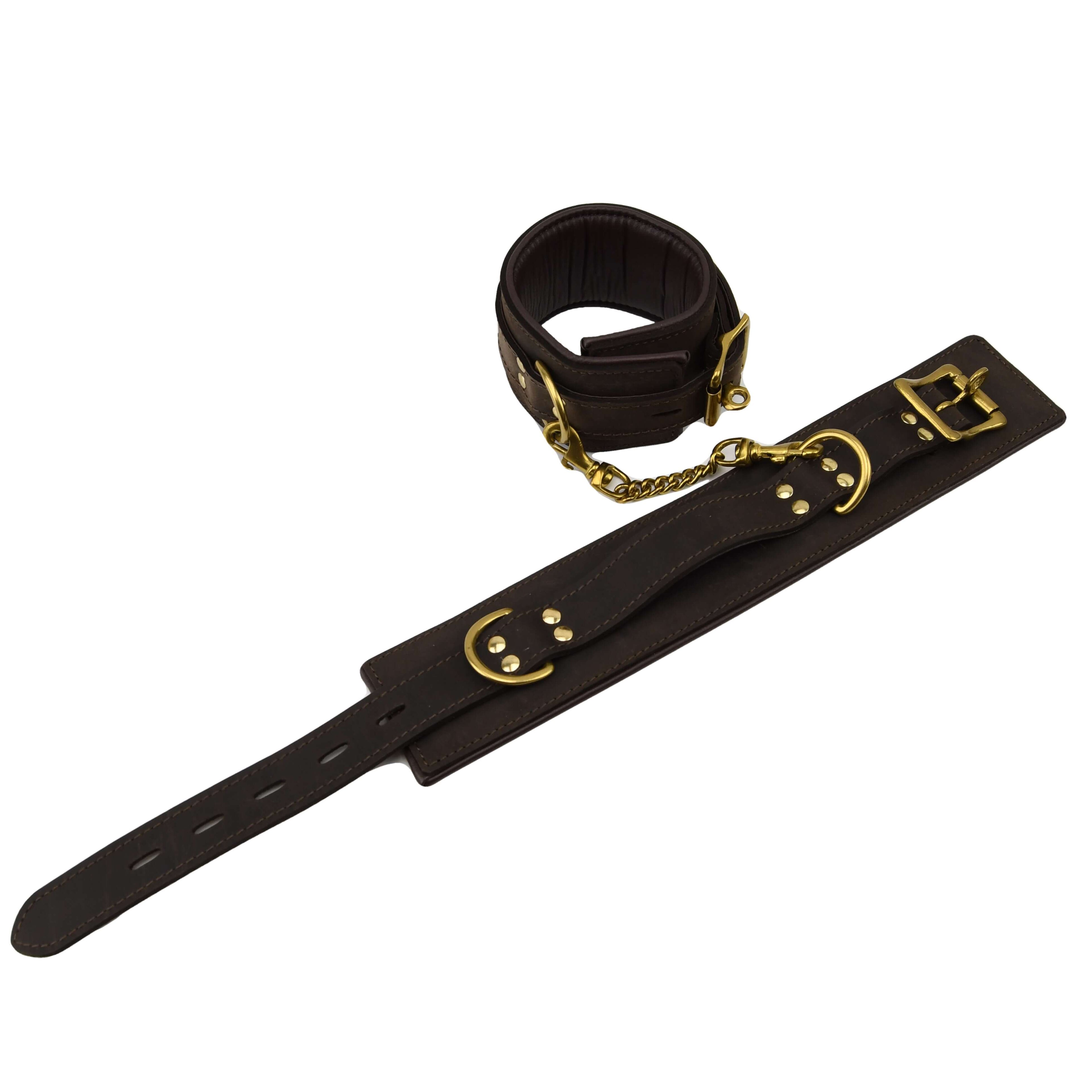 BOUND Nubuck Leather Ankle Restraints | Front View | Padded leather ankle cuffs