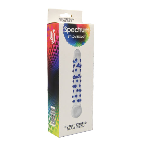 Spectrum-Ribbed-Glass-Dildo|Package View|"ribbed dildo packaging - package view"