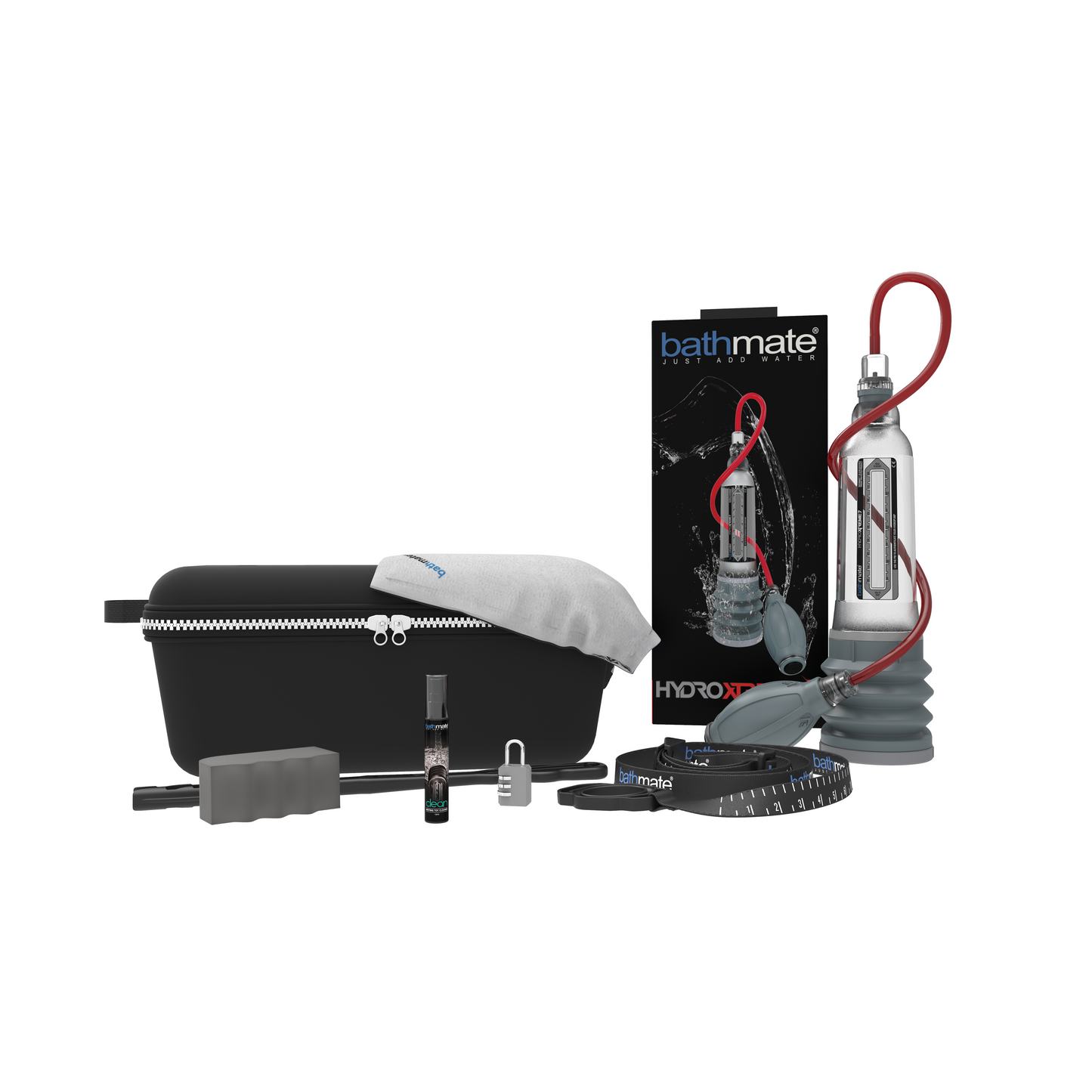 Bathmate-Hydroxtreme-7-Penis-Pump-Clear|Front|"premium hydro penis pump in clear - front view"
