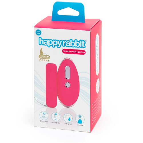 Happy-Rabbit-Plus-Size-Remote-Control-Knicker-Vibrator|Side|"ergonomic design profile - side view"