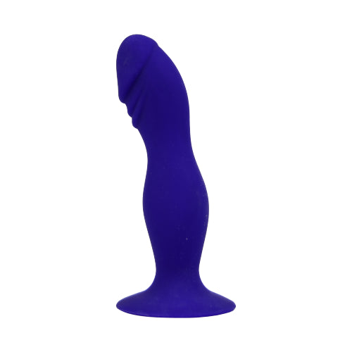 Loving-Joy-6-Inch-Silicone-Dildo-With-Suction-Cup-Midnight-Blue|Detail|"textured surface and lifelike details - detail view"