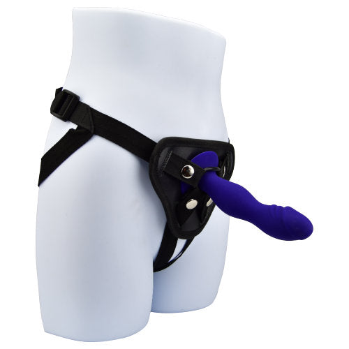 Loving-Joy-6-Inch-Silicone-Dildo-With-Suction-Cup-Midnight-Blue|Package|"retail box showing product features - package view"