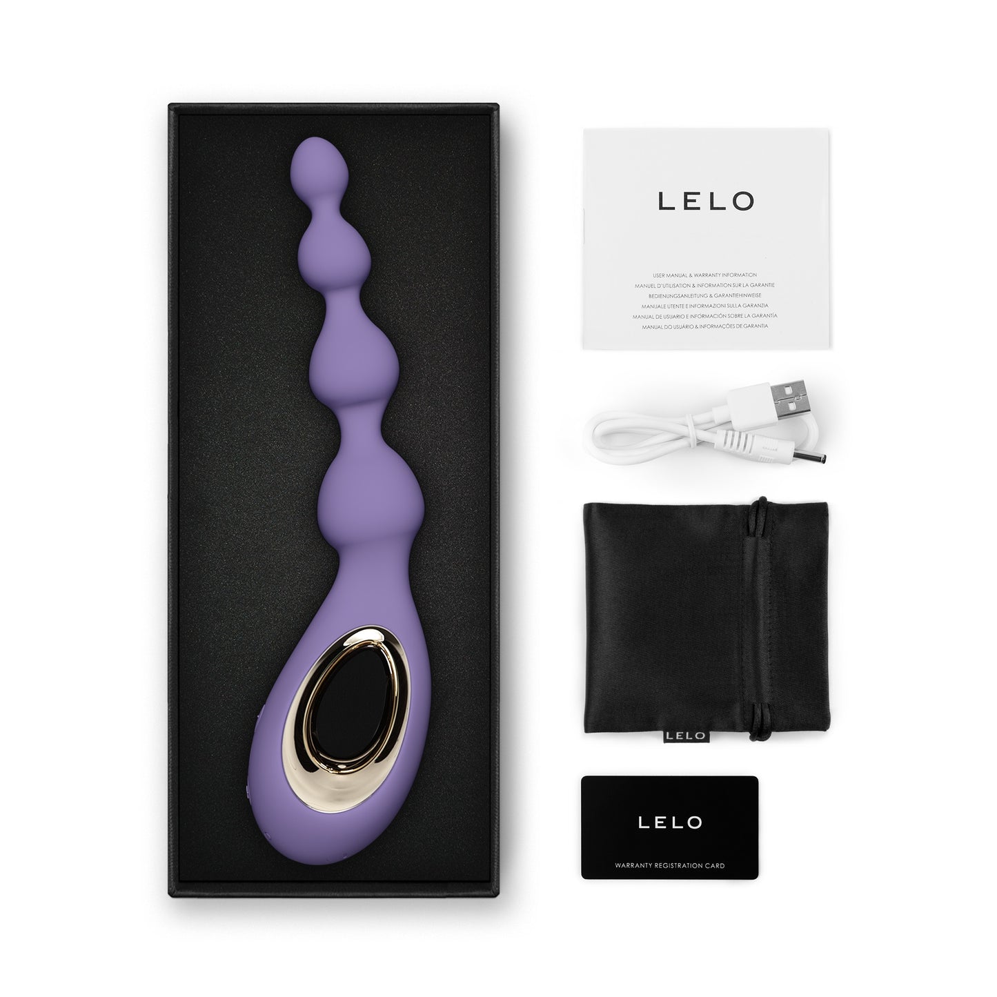 LELO Soraya Anal Beads Violet Dusk|Back View|"premium anal beads - back view"