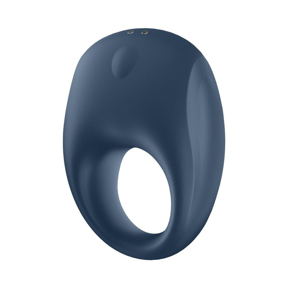 Satisfyer App Enabled Strong One Cock Ring Blue|Front View|"strong design - front view"