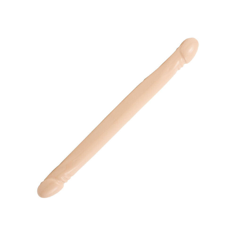 Double Header 18 Inch Smooth Dong Flesh Pink|Front View|"smooth design - front view"