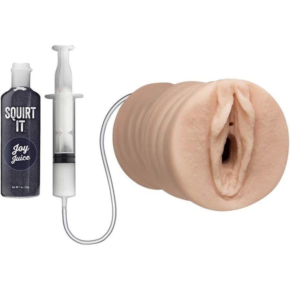 Squirting Pussy Stroker with Joy Juice Vanilla|Front View|"stroker design - front view"