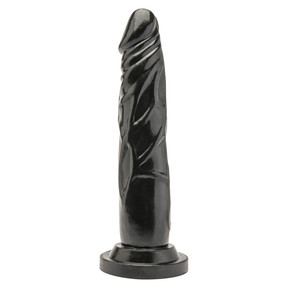 ToyJoy Get Real 7 Inch Dong Black|Front View|"sleek design - front view"