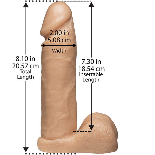 VacULock 8 Inch Realistic Cock With Ultra Harness|Back View|"quality build - back view"