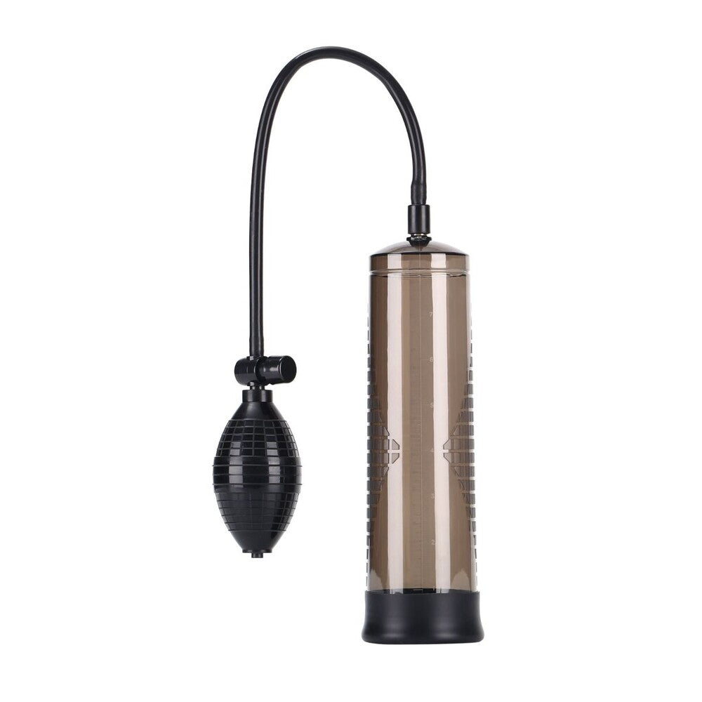 Me You Us Pumped Up Smoke Penis Pump|Front View|"Smoke-tinted vacuum pump with pressure gauge - front view"