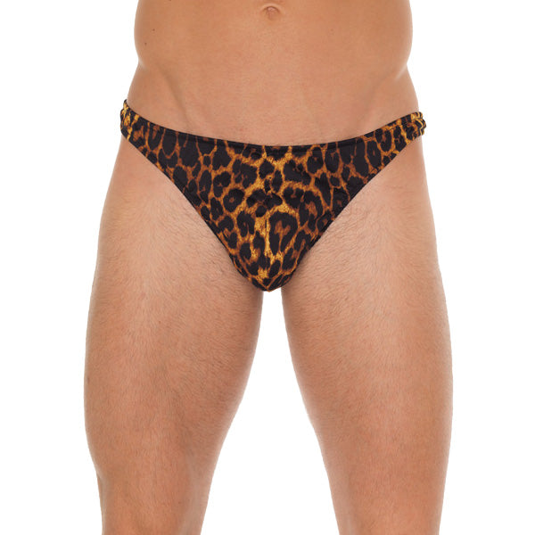 Mens Leopard Print GString|Front View|"leopard design-front view"|