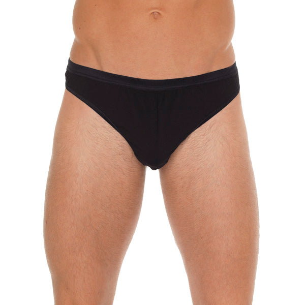 Mens Black Cotton GString|Front View|"cotton design-front view"|