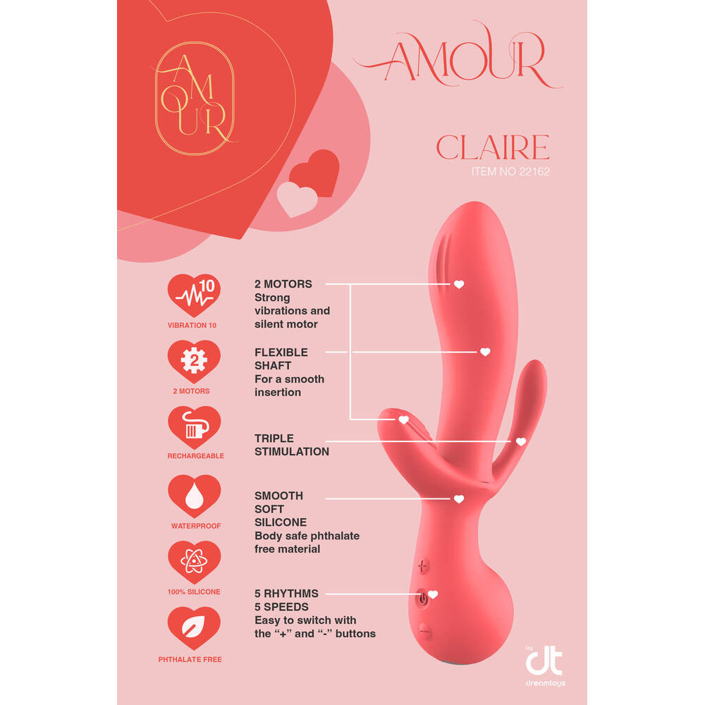 Amour Triple Pleasure Vibe Claire|Back View|"Amour Triple Pleasure Vibe Claire - back view"