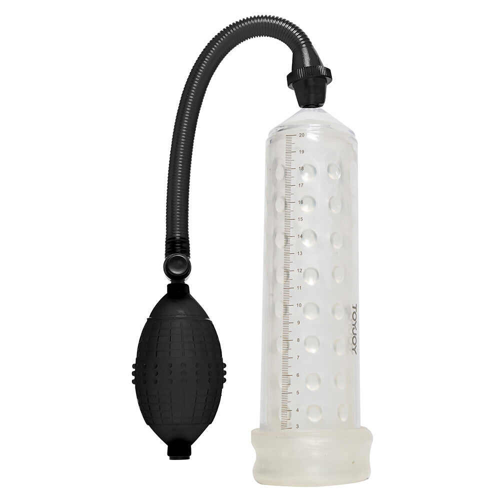 ToyJoy Power Massage Pump with Sleeve|Front View|"Massaging enhancement pump with comfort sleeve - front view"