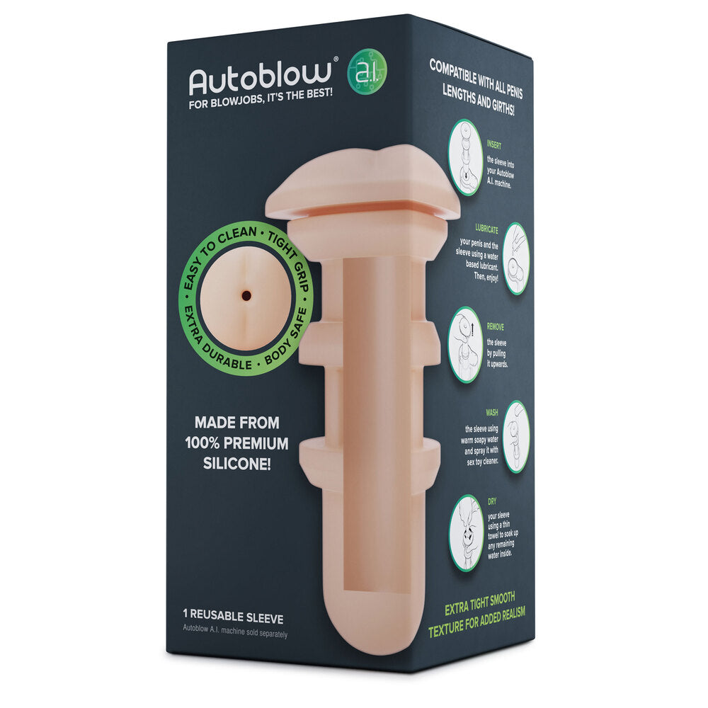Autoblow A I Reusable Anus Sleeve|Front View|"premium design - front view"
