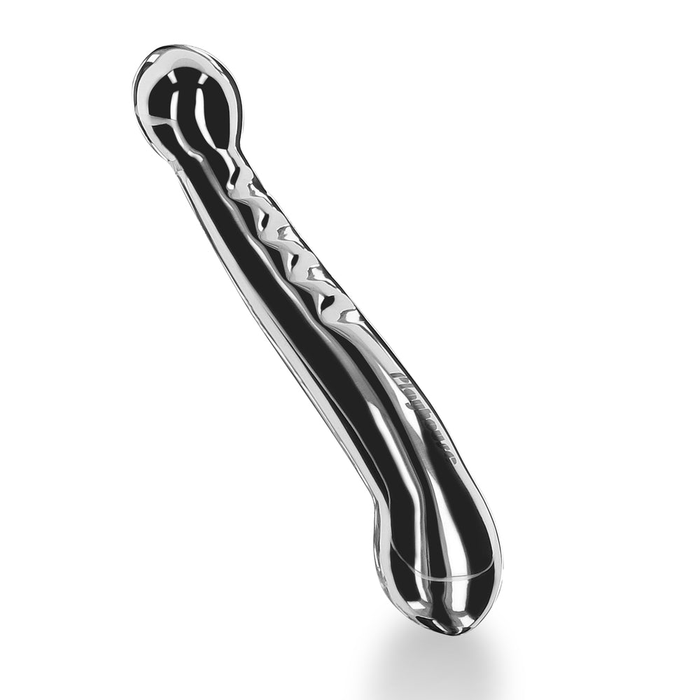 Playhouse-7-Inch-Pleasure-Steel-Dildo|Side View|"ergonomic design-side view"