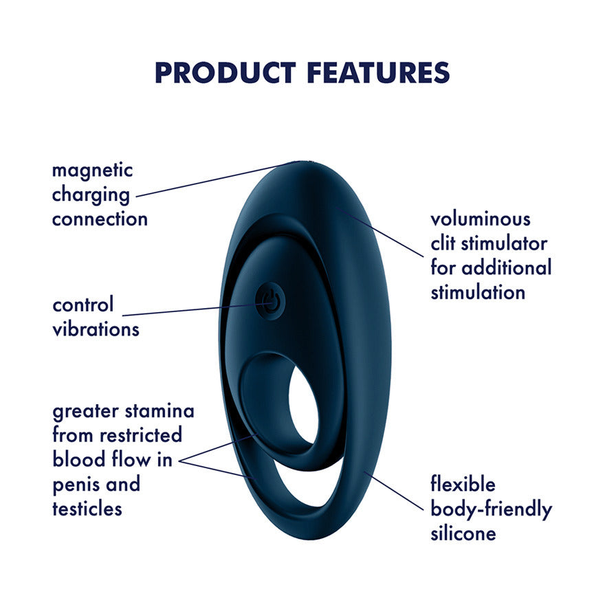 Satisfyer Glorious Duo Cock Ring|Side View|"duo detail - side view"