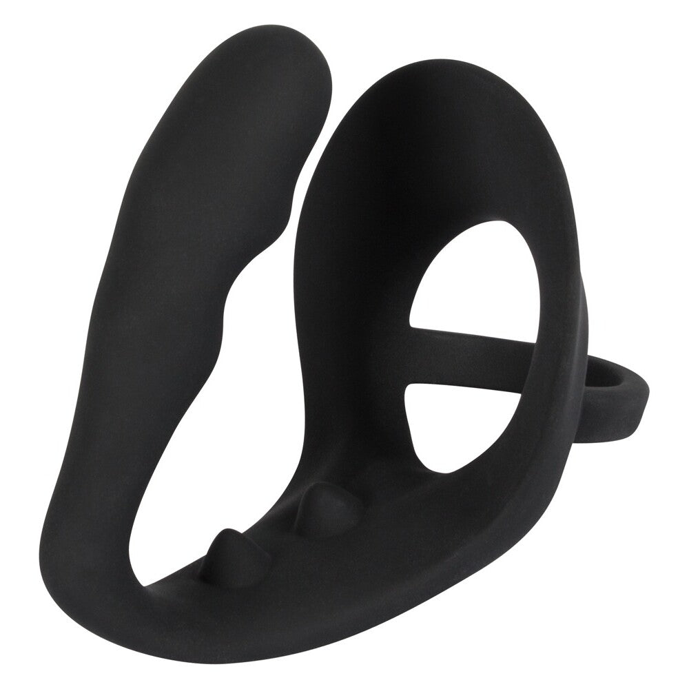Black Velvets Cock Ring And Anal Plug|Front View|"velvets design - front view"