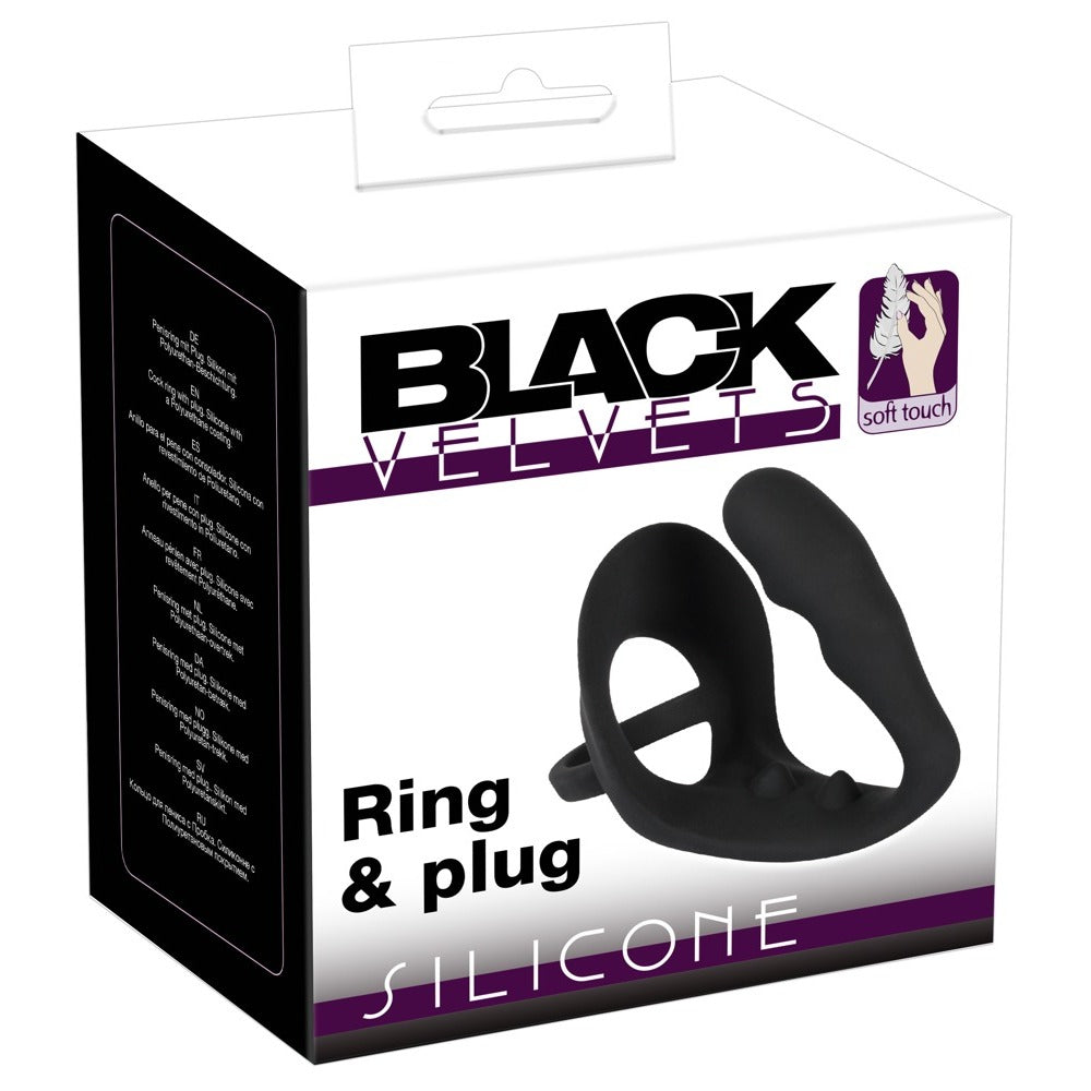 Black Velvets Cock Ring And Anal Plug|Detail View|"surface detail - detail view"