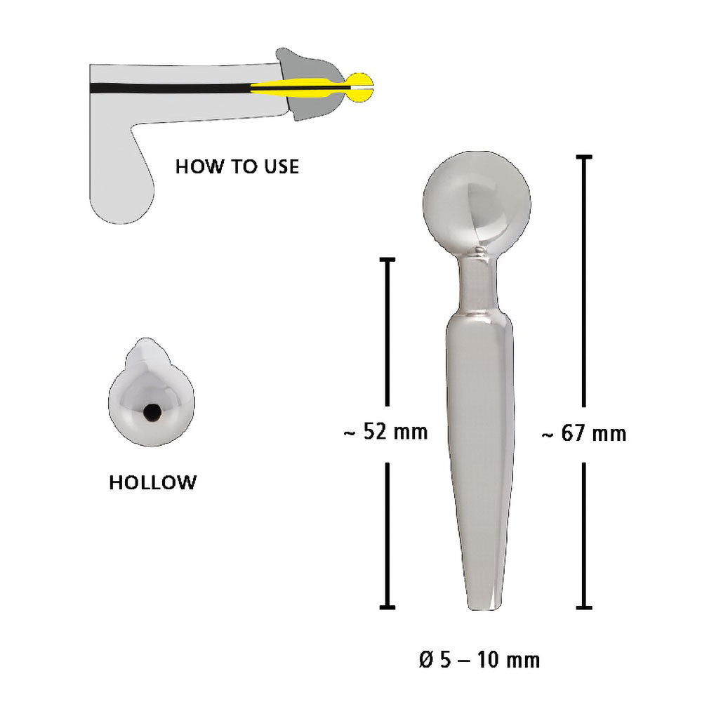 Cum Through Play Stainless Steel Penis Plug|Detail View|"steel plug feature detail-detail view adult toys direct"|