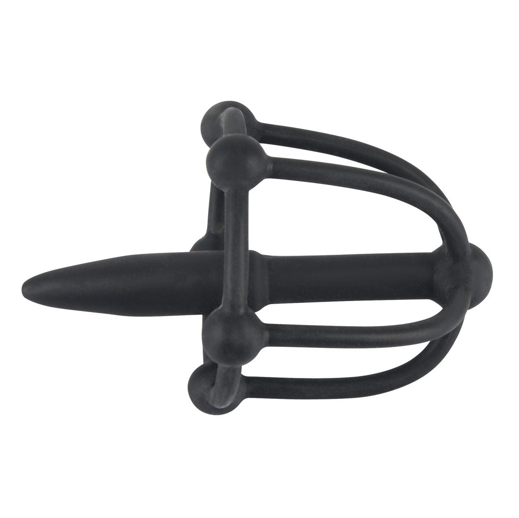 Silicone Penis Plug With Glans Cage|Front View|"silicone penis plug with glans cage comfort fit-front view adult toys direct"|