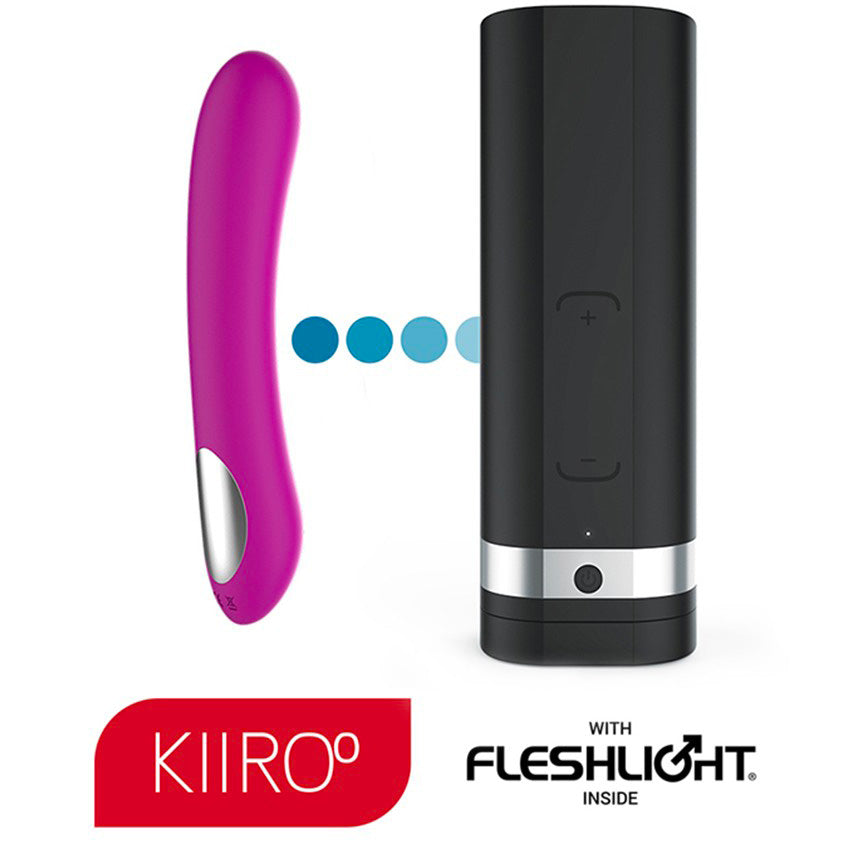Kiiroo Onyx 2 and Pearl 2 Couple set|Side View|"interactive couples set - side view"