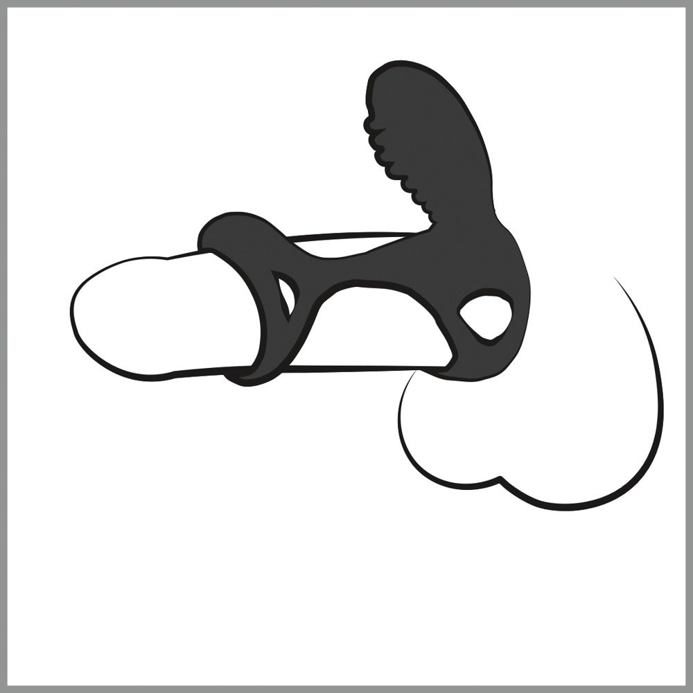 Adrien Lastic Gladiator Remote Controlled Vibrating Cock Ring|Side View|"remote detail - side view"