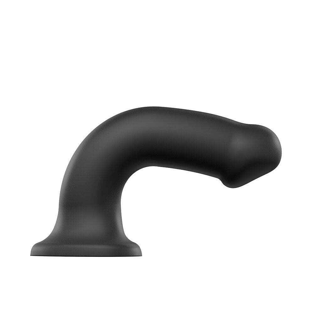 Strap On Me Silicone Dual Density Bendable Dildo XLarge Black|Side View|"density detail - side view"
