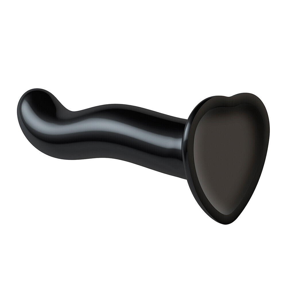 Strap On Me Prostate And G Spot Curved Dildo XLarge Black|Front View|"curved design - front view"