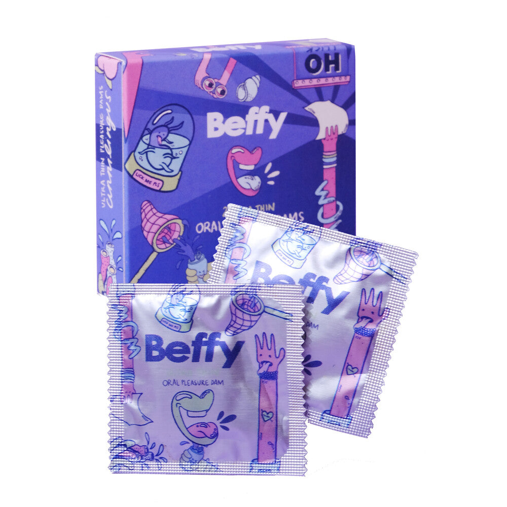 Beffy Ultra Thin Oral Pleasure Dams 2 Pieces|Front View|"dam design-front view"|