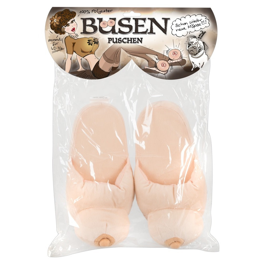 Boob Slippers|Detail View|"novelty slippers - detail view"