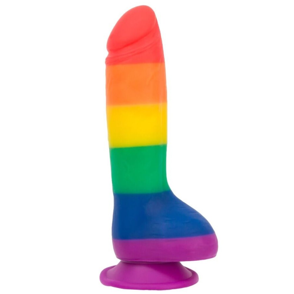Addiction Justin 8 Inch Rainbow Dildo|Front View|"colorful design - front view"