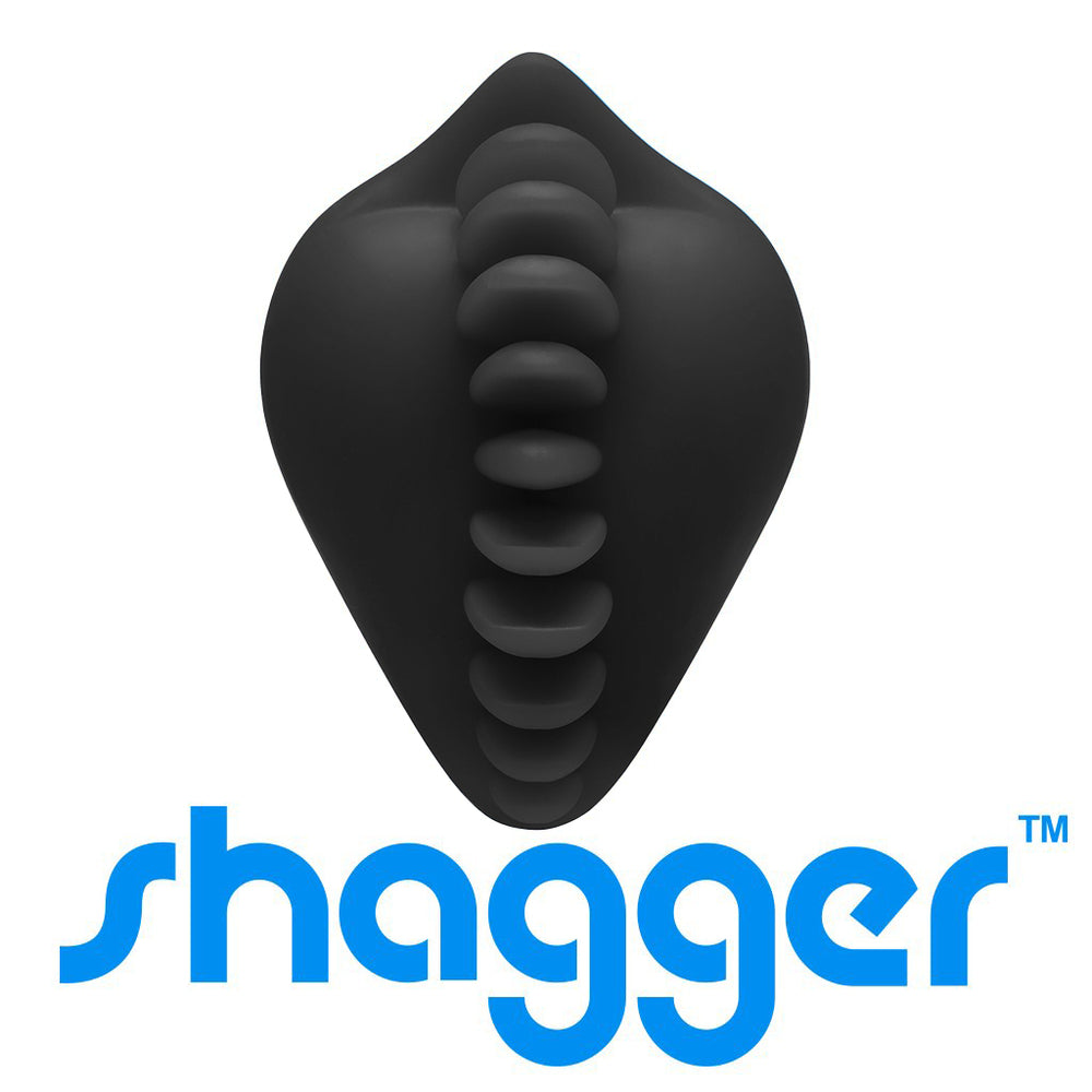 Shagger Dildo Base Stimulation Cushion Black|Side View|"base detail - side view"